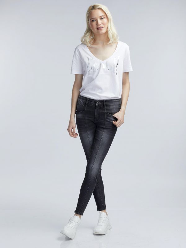 ג’ינס שחור בגזרה נמוכה RAVE