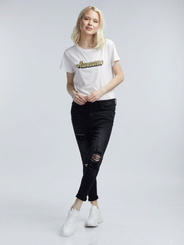 ג’ינס בויפרנד קרעים פתוחים MONA