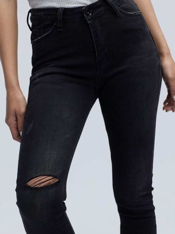 ג’ינס סקיני שחור גבוה PEARL