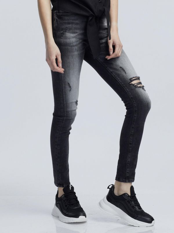 ג’ינס שחור משופשף LOLA