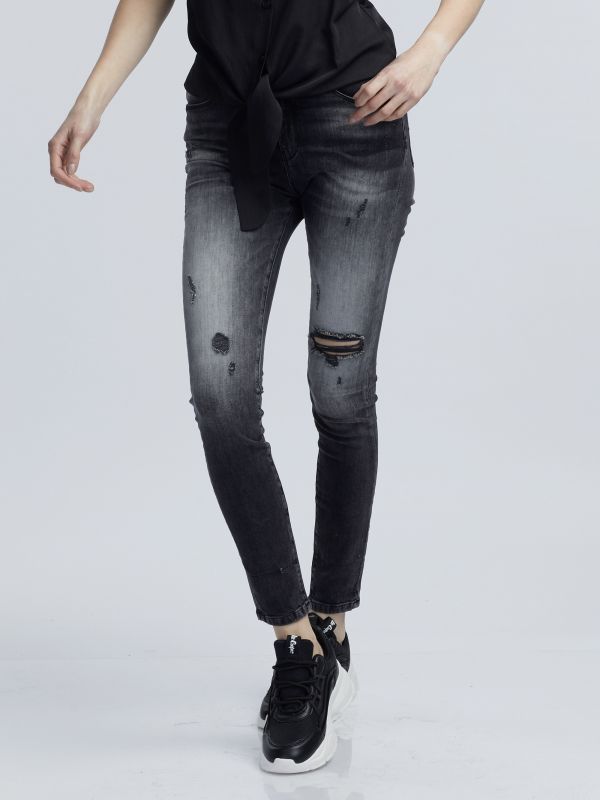 ג’ינס שחור משופשף LOLA