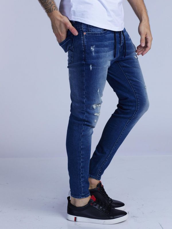 ג’ינס ג’וג משופשף עם קרע