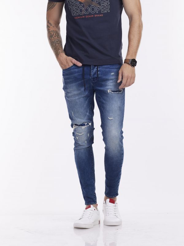 ג’ינס ג’וג משופשף עם קרע