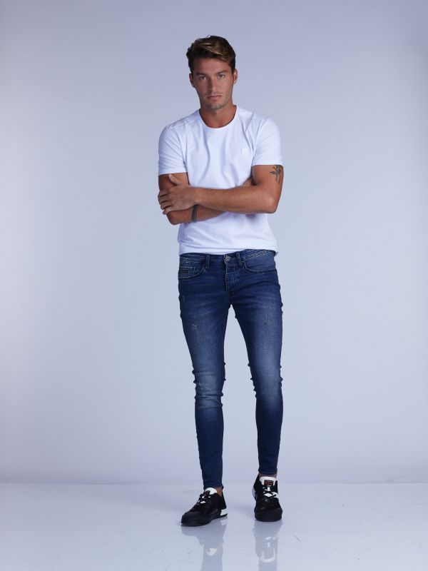 ג’ינס סופר סקיני כחול משופשף