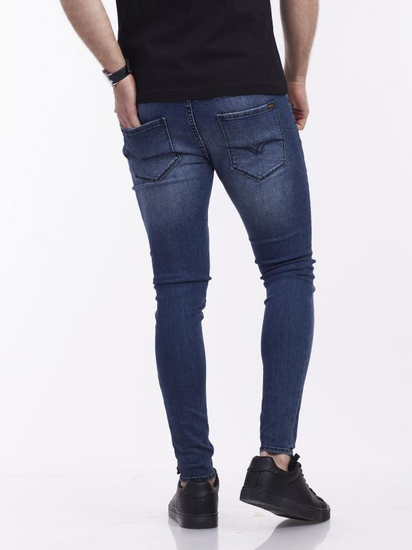 ג’ינס סופר סקיני כחול משופשף