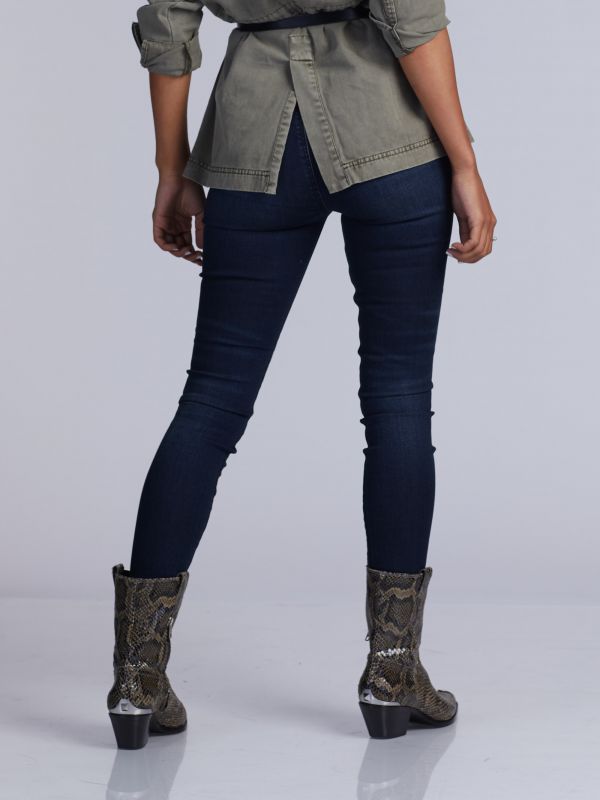 מכנסי ג’ינס RAVE SUPER כחול שחור עם קרעים לנשים