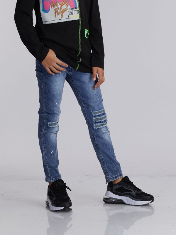 ג’ינס שטוף שרשרת כיס