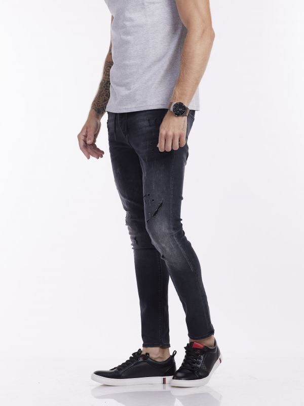 ג’ינס ג’וג אפור גזרת סקיני