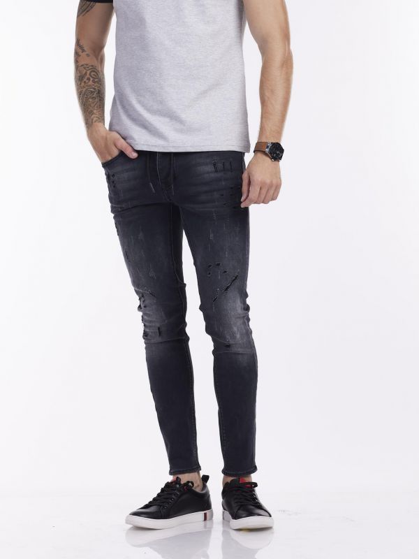 ג’ינס ג’וג אפור גזרת סקיני