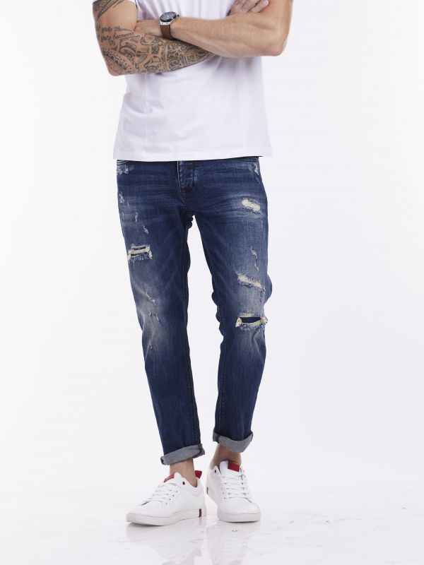 ג’ינס כחול BONO עם קרעים