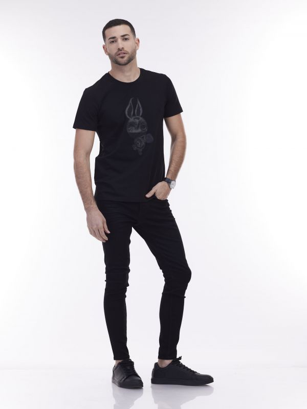 ג’ינס סטרצ’י שחור בגזרת סקיני