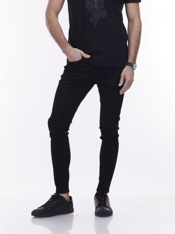 ג’ינס סטרצ’י שחור בגזרת סקיני