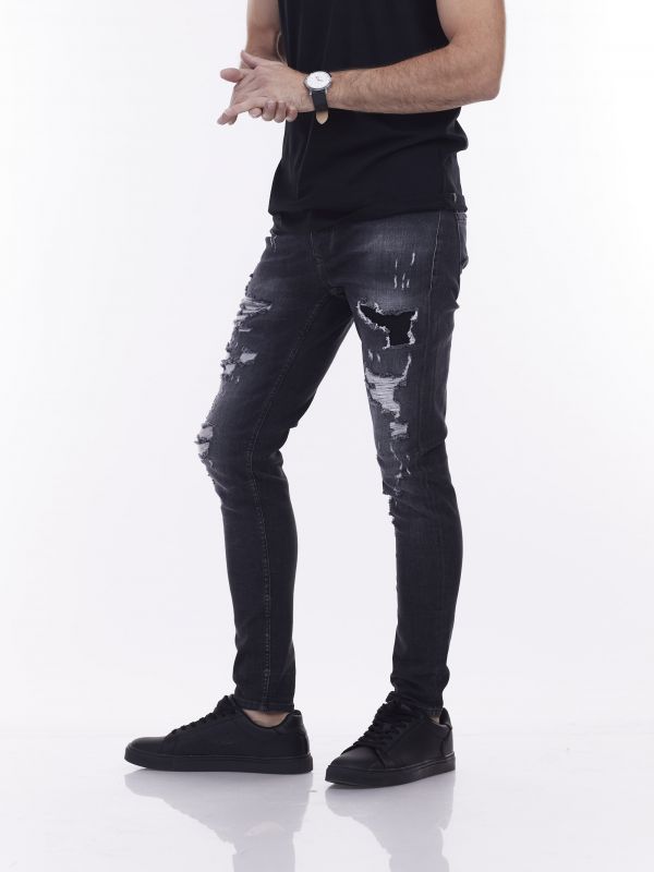 ג’ינס DAMAGE שחור