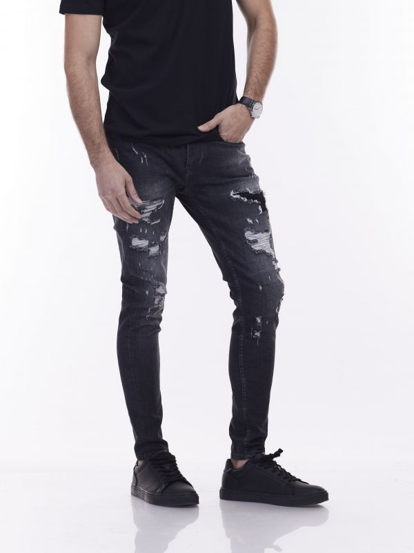 ג’ינס DAMAGE שחור