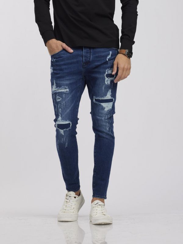 ג’ינס COLIN כחול כהה DAMAGE