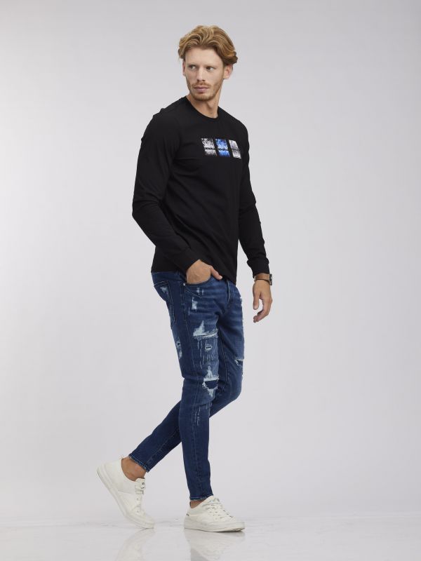 ג’ינס COLIN כחול כהה DAMAGE