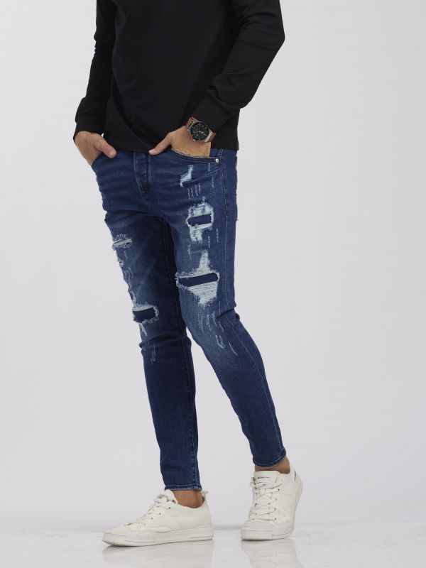 ג’ינס COLIN כחול כהה DAMAGE