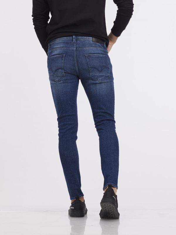 מכנסי ג’ינס ROOK סקיני כחול לגברים