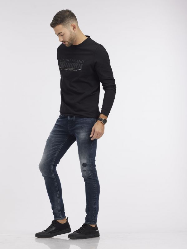 מכנסי ג’ינס MARTIN כחול עם קרעים לגברים