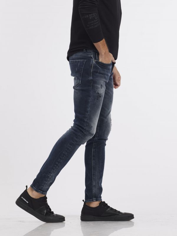 מכנסי ג’ינס MARTIN כחול עם קרעים לגברים