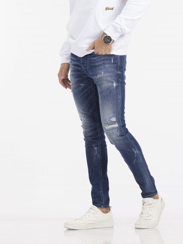 מכנסי ג’ינס MARTIN כחול בהיר עם קרעים לגברים