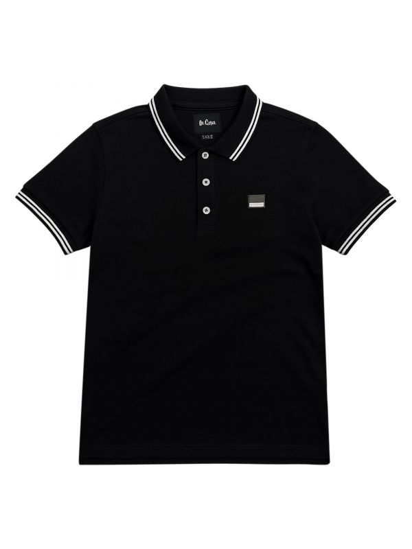 חולצת פולו עם פסים בשרוולים