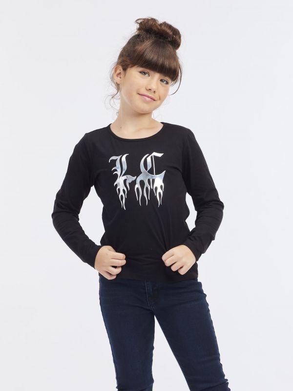 טי שירט מלייקרה עם הדפס LC