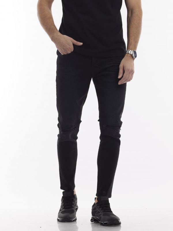 ג’ינס לגברים בגזרת סקיני כחול כהה