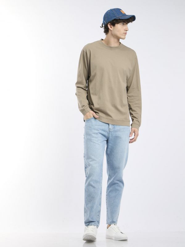 חולצה ארוכה קלאסית עם הדפס אחורי