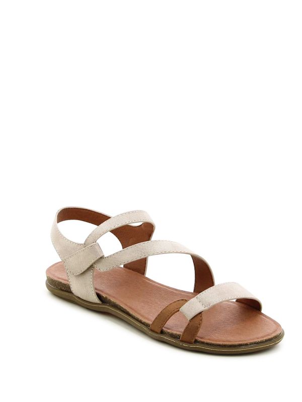 סנדלים שטוחים עם רצועות אלכסוניות