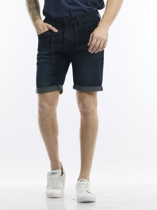 ג’ינס ברמודה כחול שחור