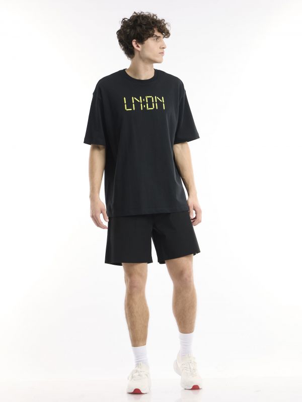 טי שירט קצרה עם הדפס נאון LN:DN