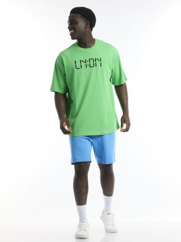 טי שירט קצרה עם הדפס נאון LN:DN