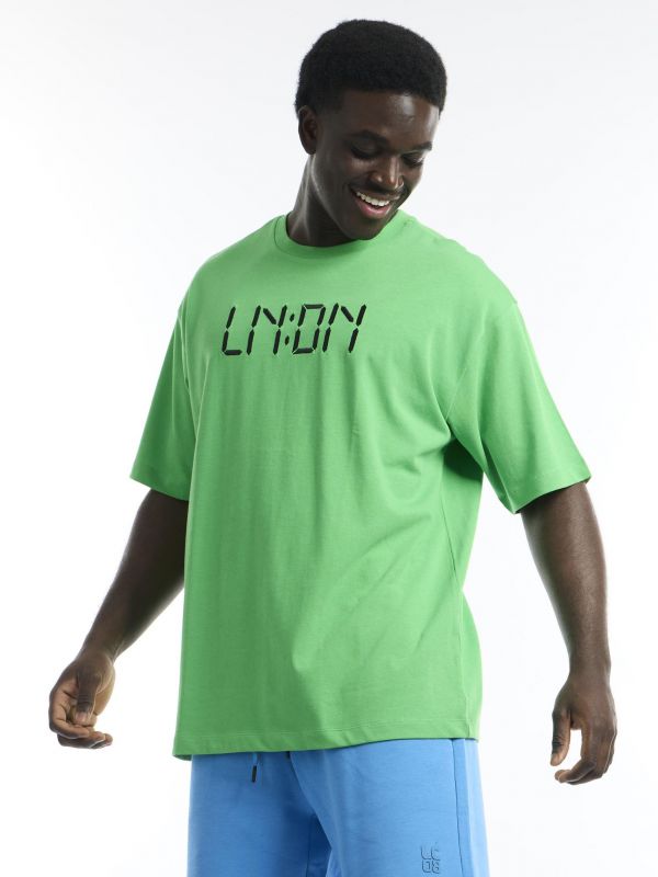 טי שירט קצרה עם הדפס נאון LN:DN