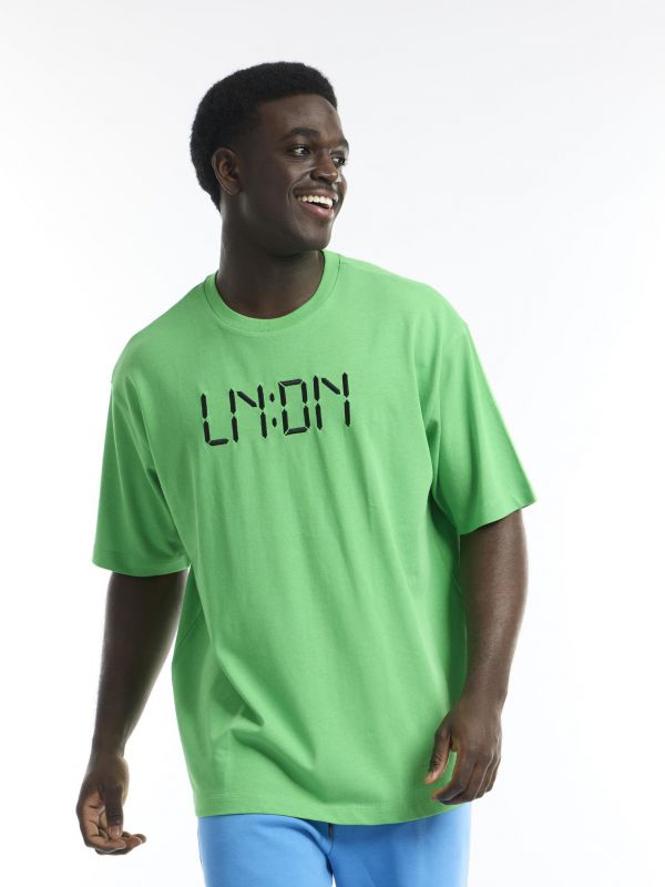 טי שירט קצרה עם הדפס נאון LN:DN