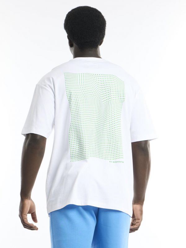 חולצת טי קצרה עם הדפס נקודות אחורי