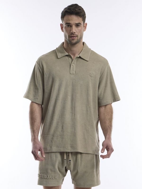 חולצת פולו עם לוגו וכפתורים