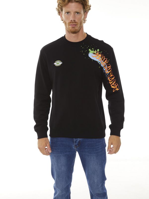 סווטשירט לגברים עם הדפס דו צדדי צבעוני