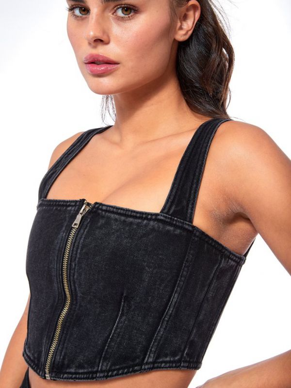 מחוך ג’ינס שחור אלגנטי