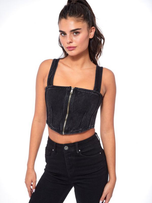 מחוך ג’ינס שחור אלגנטי