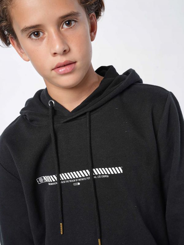 סווטשירט עם הדפס וקפוצ’ון