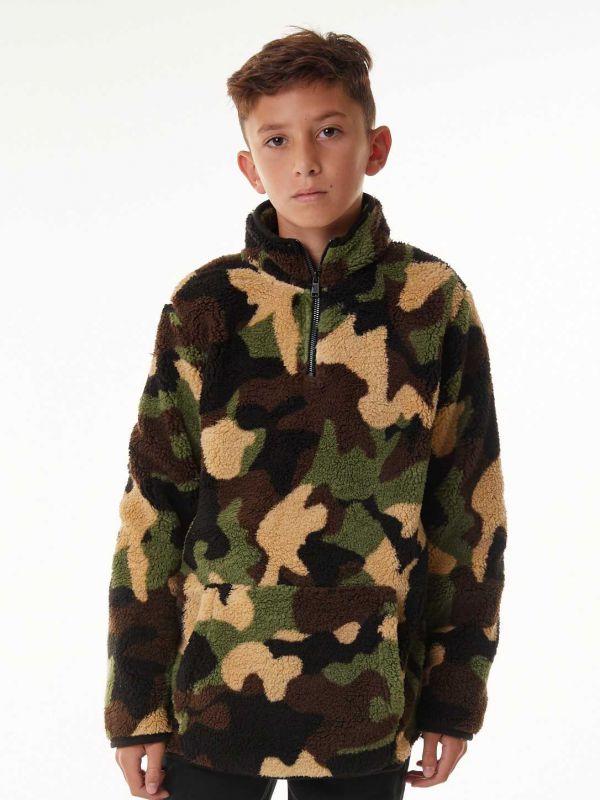 סווטשירט צבאי חצי רוכסן