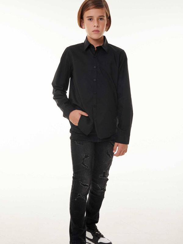 חולצת סלים מכופתרת