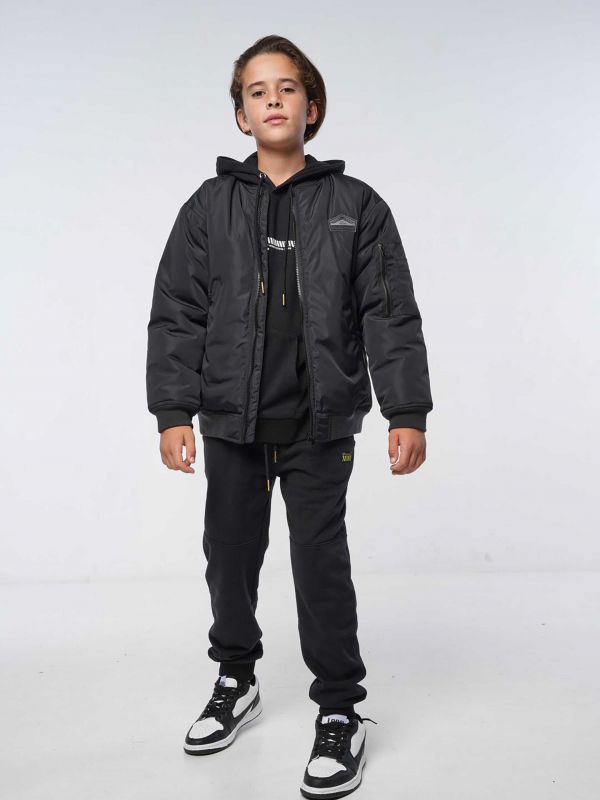 ג’קט בומבר אופנתי עם הדפס אחורי