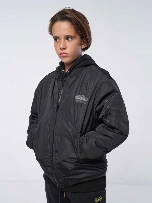 ג’קט בומבר אופנתי עם הדפס אחורי