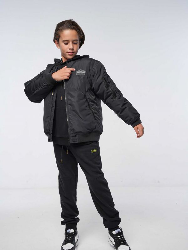 ג’קט בומבר אופנתי עם הדפס אחורי