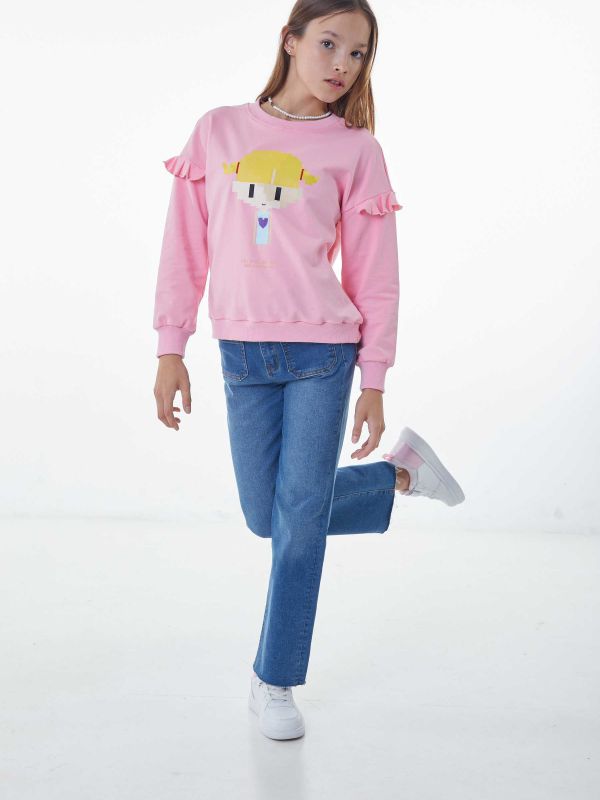 טי שירט ארוכה עם הדפס