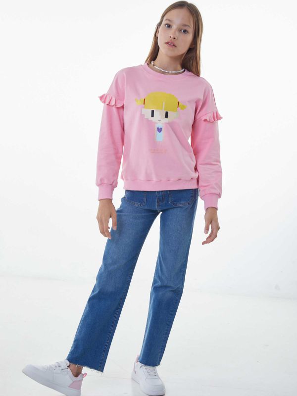 טי שירט ארוכה עם הדפס