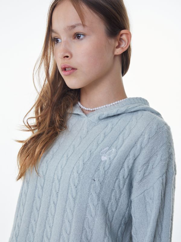 סריג מלנג’ עם קפוצ’ון ושרוכים