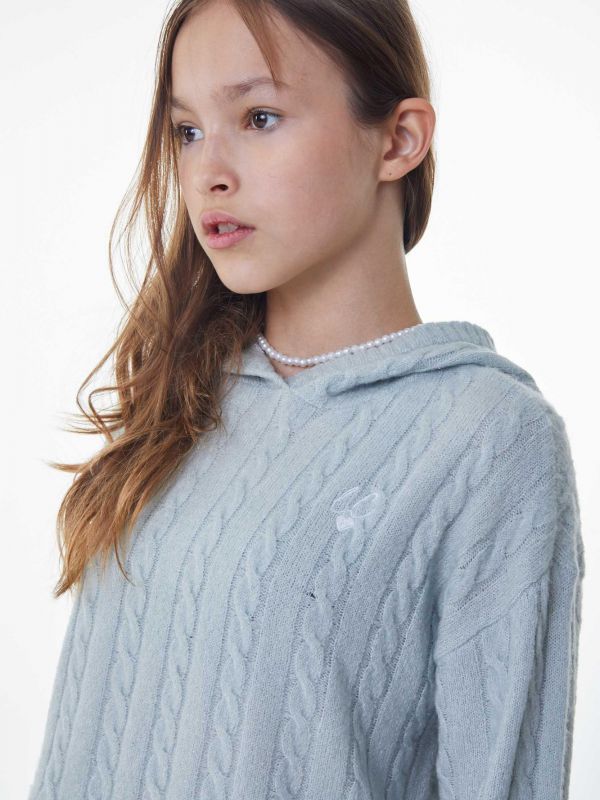 סריג מלנג’ עם קפוצ’ון ושרוכים